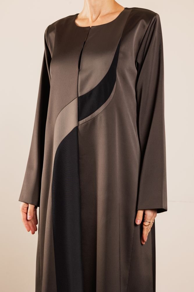 olive green abaya satin